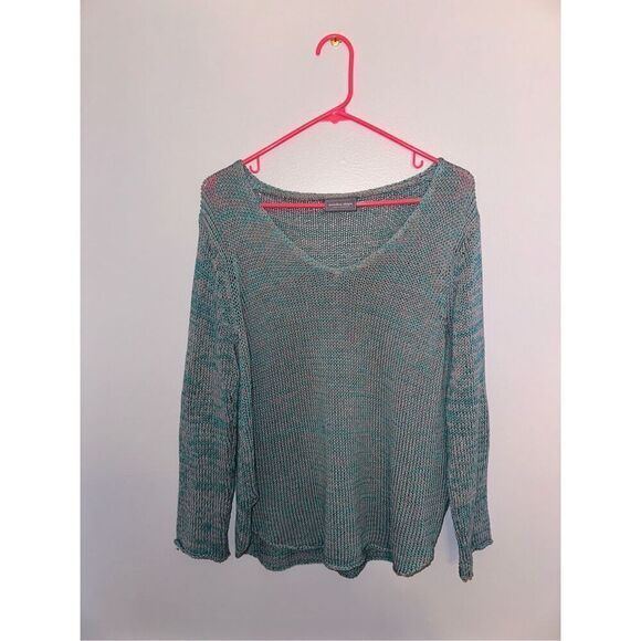 Wooden Ships S/M Green Gray Woven Sweater - Picture 1 of 4